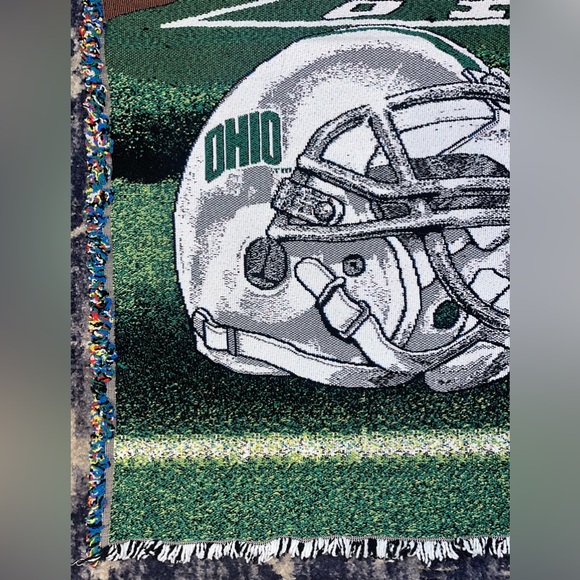 Ohio University Bobcats Woven Tapestry Throw Blanket Athens 37” x 48” - Picture 2 of 9